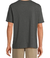 Roundtree & Yorke Short Sleeve Solid Heathered Pocket Crew T-Shirt
