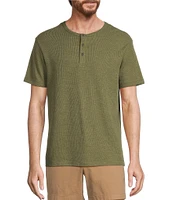 Roundtree & Yorke Short Sleeve Solid Henley Shirt