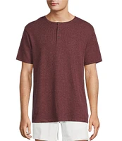Roundtree & Yorke Short Sleeve Solid Henley Shirt