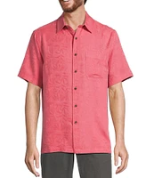 Roundtree & Yorke Short Sleeve Solid Polynosic Jacquard Sport Shirt