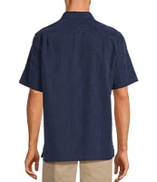 Roundtree & Yorke Short Sleeve Solid Polynosic Jacquard Sport Shirt