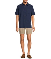 Roundtree & Yorke Short Sleeve Solid Polynosic Jacquard Sport Shirt