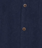 Roundtree & Yorke Short Sleeve Solid Polynosic Jacquard Sport Shirt