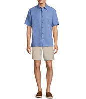 Roundtree & Yorke Short Sleeve Solid Polynosic Jacquard Sport Shirt