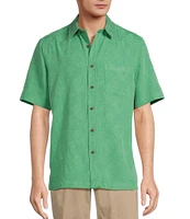 Roundtree & Yorke Short Sleeve Solid Polynosic Jacquard Sport Shirt