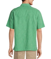 Roundtree & Yorke Short Sleeve Solid Polynosic Jacquard Sport Shirt