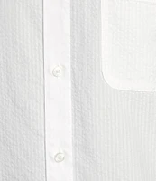 Roundtree & Yorke Short Sleeve Solid Seersucker Sport Shirt