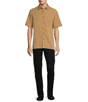 Roundtree & Yorke Short Sleeve Solid Slub Sport Shirt