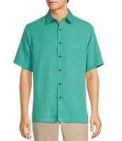 Roundtree & Yorke Short Sleeve Solid Slub Sport Shirt