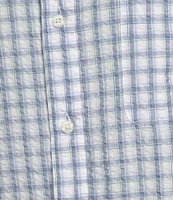 Roundtree & Yorke Short Sleeve Spacedye Seersucker Sport Shirt