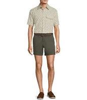 Roundtree & Yorke Short Sleeve Sprig Print Sport Shirt