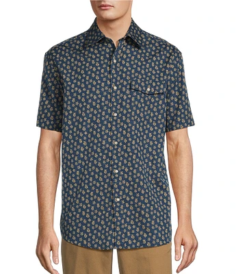 Roundtree & Yorke Short Sleeve Sprig Print Sport Shirt
