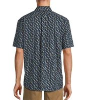 Roundtree & Yorke Short Sleeve Sprig Print Sport Shirt
