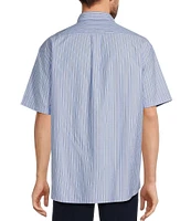 Roundtree & Yorke Short Sleeve Stripe Oxford Sport Shirt