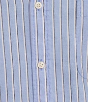 Roundtree & Yorke Short Sleeve Stripe Oxford Sport Shirt