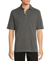 Roundtree & Yorke Short Sleeve Stripe Polynosic Polo Shirt