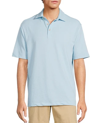Roundtree & Yorke Short Sleeve Textured Solid Polo