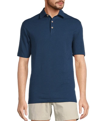 Roundtree & Yorke Short Sleeve Textured Solid Polo