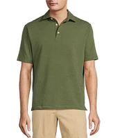 Roundtree & Yorke Short Sleeve Textured Solid Polo