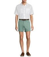 Roundtree & Yorke Short Sleeve Textured Solid Sport Shirt