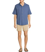 Roundtree & Yorke Short Sleeve Waffle Coatfront Shirt
