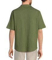 Roundtree & Yorke Short Sleeve Waffle Coatfront Shirt