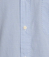 Roundtree & Yorke Short Sleeve Wave Print Poplin Sport Shirt