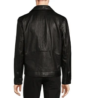 Roundtree & Yorke Snap Front Hipster Leather Jacket