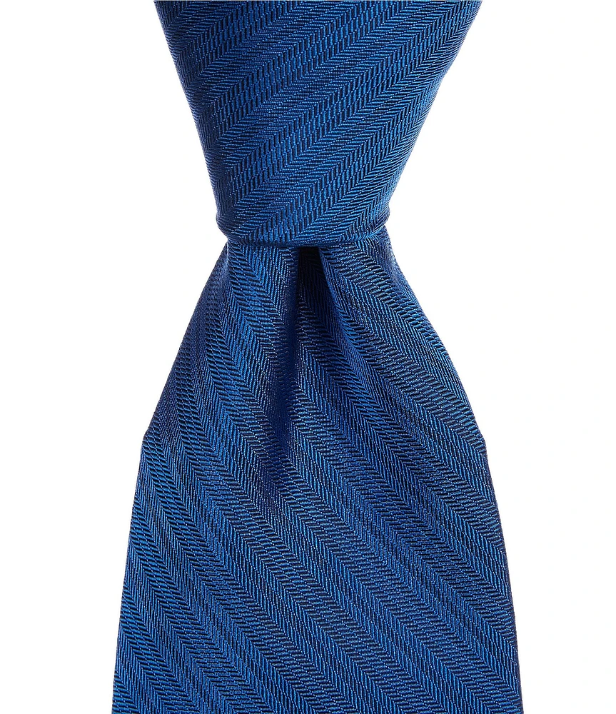 Roundtree & Yorke Solid 3 3/8#double; Woven Silk Tie