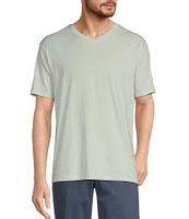 Roundtree & Yorke Solid Cloud Short Sleeve V-Neck T-Shirt