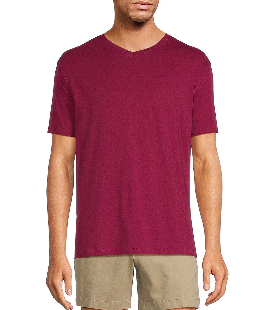 Roundtree & Yorke Solid Cloud Short Sleeve V-Neck T-Shirt