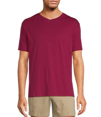 Roundtree & Yorke Solid Cloud Short Sleeve V-Neck T-Shirt