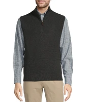 Roundtree & Yorke Solid Quarter Zip Mock Neck Vest