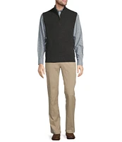 Roundtree & Yorke Solid Quarter Zip Mock Neck Vest