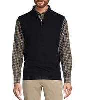 Roundtree & Yorke Solid Quarter Zip Mock Neck Vest