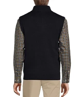 Roundtree & Yorke Solid Quarter Zip Mock Neck Vest