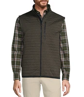 Roundtree & Yorke Solid Quilted Mock Neck Full Zip Vest