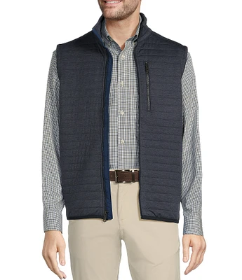 Roundtree & Yorke Solid Quilted Mock Neck Full Zip Vest