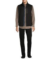 Roundtree & Yorke Solid Quilted Mock Neck Full Zip Vest