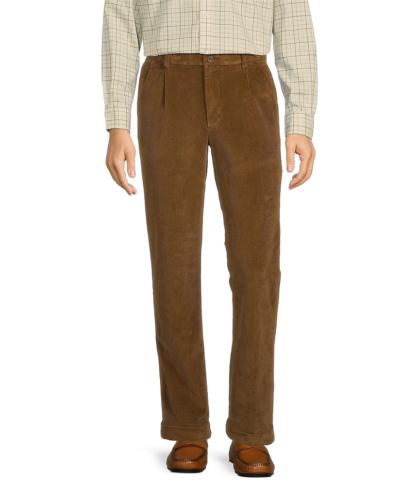 Roundtree & Yorke Stewart Classic Fit Pleated Corduroy Pants