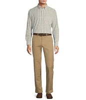 Roundtree & Yorke Straight Fit Flat Front Texture Chino Pants