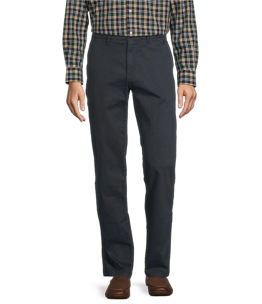 Roundtree & Yorke Straight Fit Flat Front Texture Chino Pants