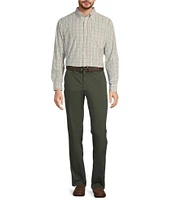 Roundtree & Yorke Straight Fit Flat Front Texture Chino Pants