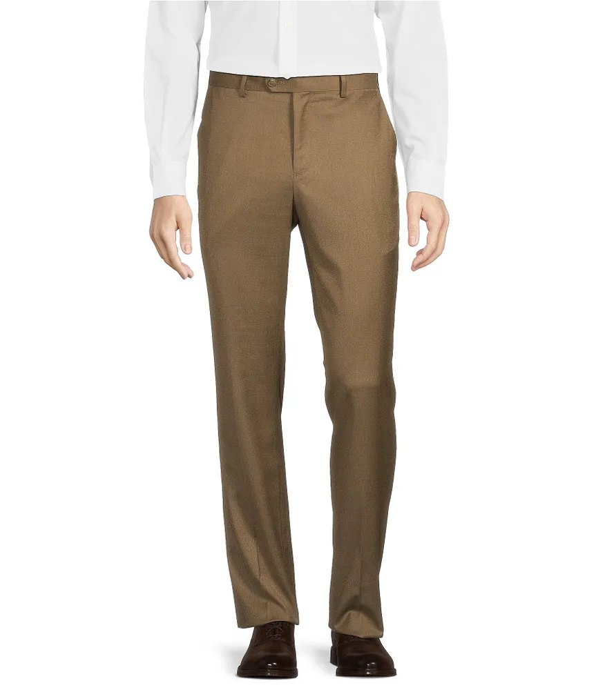 Roundtree & Yorke Luxury Gabardine Ultimate Comfort Straight Fit Flat Front Dress Pants