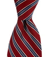 Roundtree & Yorke Stripe 3 3/8#double; Woven Silk Tie