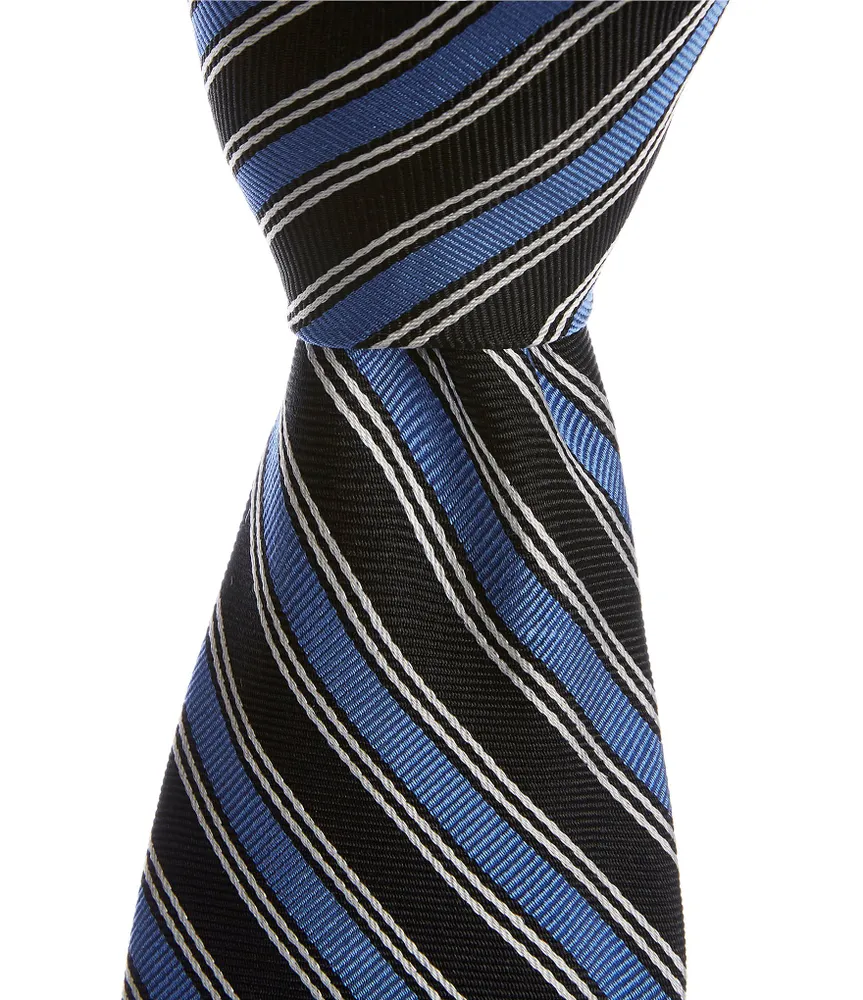 Roundtree & Yorke Surrounded Stripe 3 1/8#double; Silk Tie