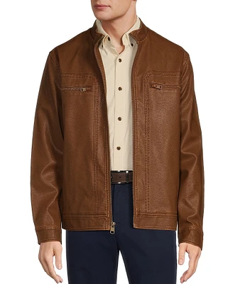 Roundtree & Yorke Textured Moto Hipster Jacket