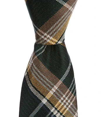 Roundtree & Yorke Textured Plaid 2 3/4#double; Silk Tie