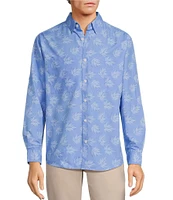 Roundtree & Yorke The Charter Performance Vented Long Sleeve Leaf Print Fishing Sport Shirt