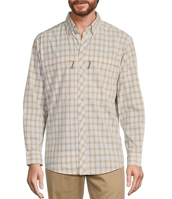 Roundtree & Yorke The Charter Performance Vented Long Sleeve Medium Plaid Fishing Sport Shirt